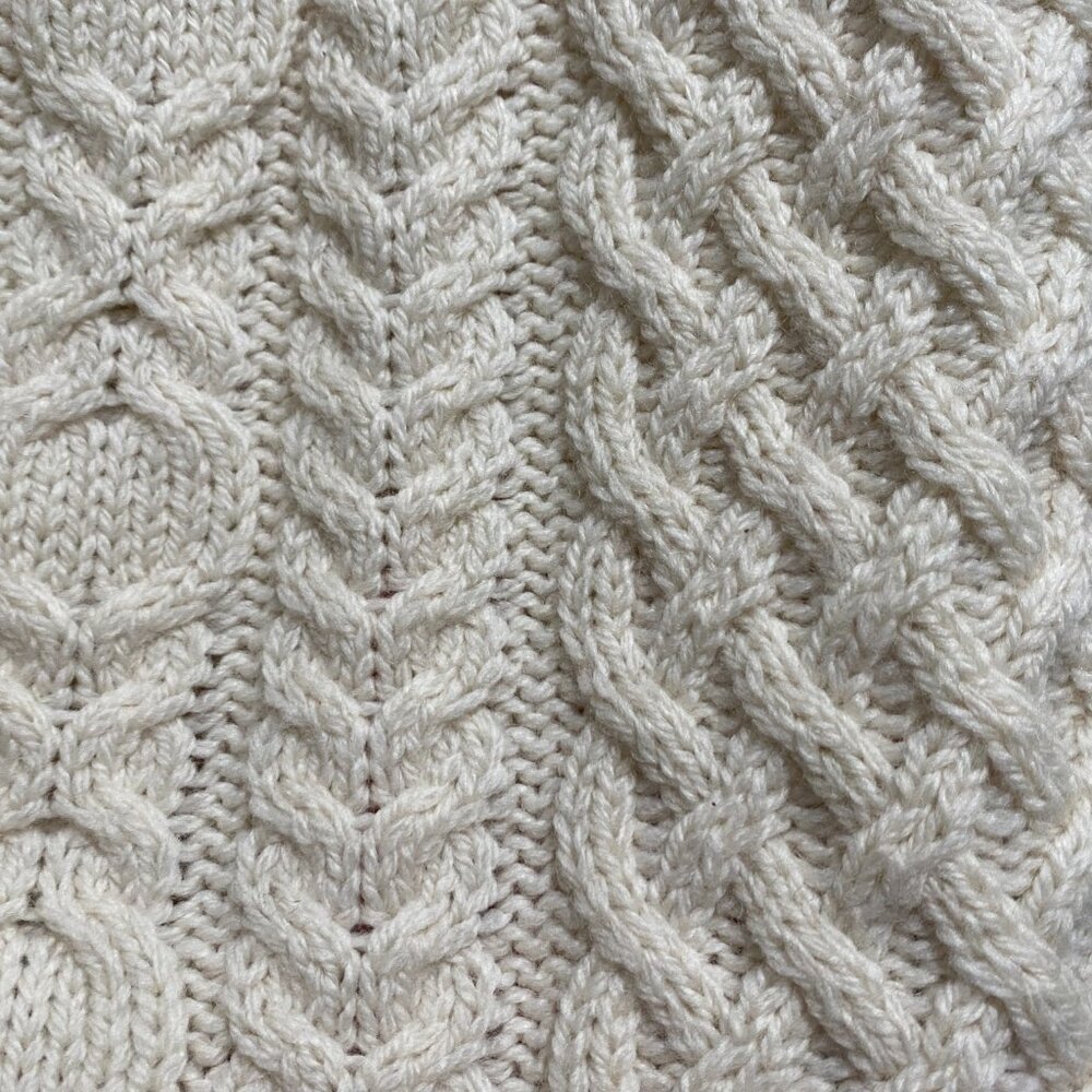 The Irish Store Cable Chunky Knit 90s Heritage Academia Wool Cardigan Sweater M View 6